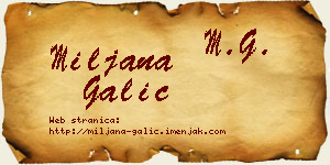 Miljana Galić vizit kartica